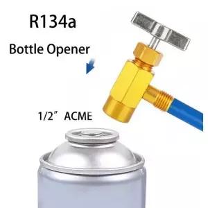 R-134a 냉매 자동차 에어컨 자동 탭 오프너 밸브 1/2 ACME 1/4 스레드 어댑터 액세서리 캔 디스펜스 병