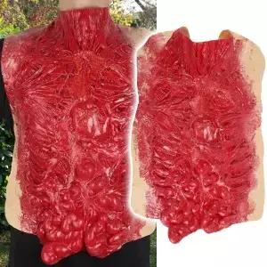 준웨어 3D 할로윈 신체 부위 좀비 의상 피 묻은 내장 토르소 가슴 가짜 시체 소름 끼치는 공포 코스프레
