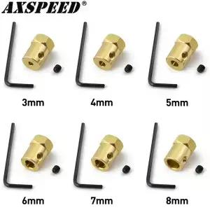 AXSPEED 4PCS 모터 샤프트 커플 링 커플러 커넥터 슬리브 어댑터 12mm 휠 16 진수 RC 보트 자동차 비행기