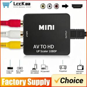 AV RCA-HDMI 변환기 1080P AV/CVSB-HDMI 호환 HDTV 스위치 USB 케이블 포함 오디오/비디오 어댑터