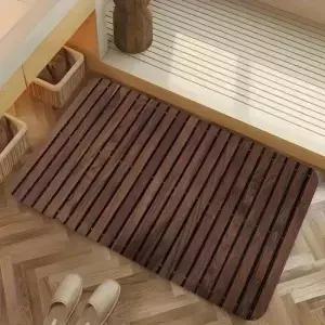 1개 모조 나무 바닥 패턴 도어매트 미끄럼 방지 카펫 거실 침실 욕실 휴가용 주택 장식에 적합