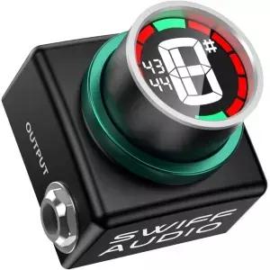 SWIFF AUDIO C20 기타 튜너 페달 0.5 센트 초정밀 미니 LED 10ms 미만 응답 무음 튜닝 및 트루 바이패스