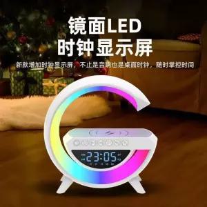 g형 led 무드등 블루투스 스피커 스마트폰 무선충전 디지털 알람 탁상시계 침실무드등