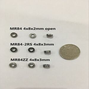 10pcs 미니 소형 베어링 MR84ZZ MR84-2RS L-840ZZ 4x8x3mm 모델 볼 플랜지 오픈