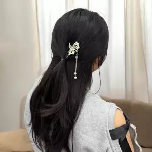 u자비녀 웨딩헤어코사지 정수리볼륨핀 혼주머리뒤꽂이 전통비녀 한복 나비