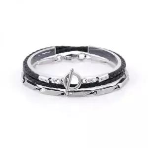 JBANS CLASSIC 프리즘써지컬 213체인 링바레이어드 480BK가죽 팔찌세트 (C2301-SE274_BK)