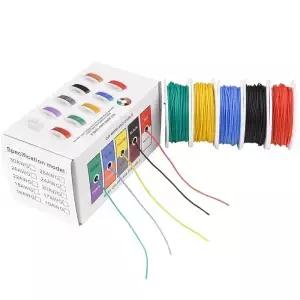30AWG 실리콘 후크업 와이어 키트 - 전기 프로젝트용 연선 주석 도금 구리 유연한 케이블 5색 30게이지