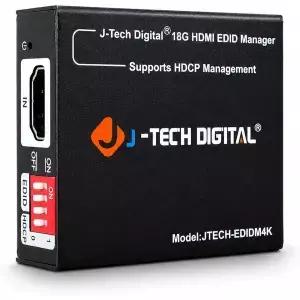J-Tech Digital HDMI EDID 에뮬레이터 HDCP 매니저 4K60Hz 자동 다운스케일링 8가지 모드 및 맞춤 설정 USB