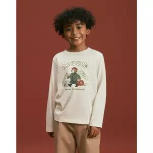 헤지스키즈 HAZZYS KIDS [26FW] [] 해리 그래픽 긴팔 티셔츠 아이보리 HBTS6FK02IV
