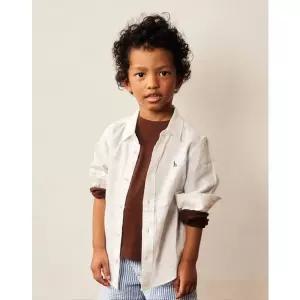 헤지스키즈 HAZZYS KIDS [26SS] [] 린넨 긴팔 셔츠 화이트 HBSH6EK30WT