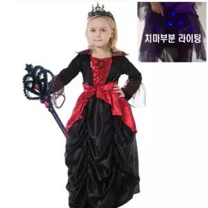 할로윈 파티드레스 마녀 3종세트 라이팅 레드