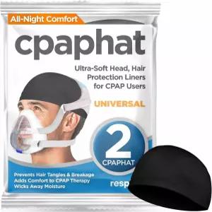 헤드기어 아래에 착용하는 CPAP 컴포트 라이너 CPaphat 소프트 헬멧 스타일 패브릭을 리스플랩하여 상단
