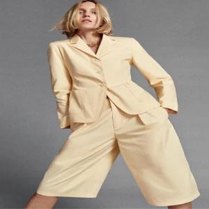 [정품] 자라 ZARA ZW 컬렉션 포플린 블레이저 - 버터 7025/436/725