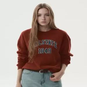 후아유 WHOAU Calstate Logo Crop Sweatshirt F WHMWG4932F