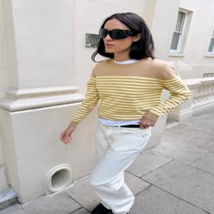 [정품] 자라 ZARA 소프트 터치 니트 스웨터 - 스트라이프 9598/199/104