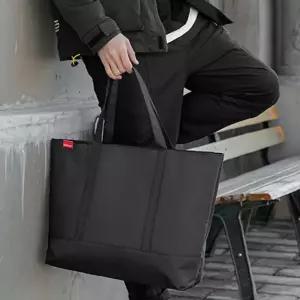 블랙 빅쇼퍼백 깔끔한 손가방 지퍼쇼퍼백 학생 큰가방 직장인데일리 대학생숄더백