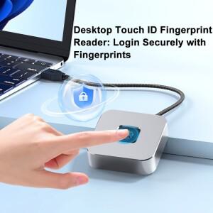 1.5m USB 연장 케이블이 있는 컴퓨터 지문 인식 로그인 Windows 11 10용 Hello Touch ID 판독기