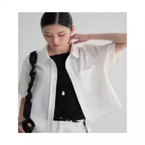 에잇세컨즈 둥근칼라 반팔 셔츠 화이트 356765CC01