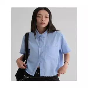 에잇세컨즈 둥근칼라 반팔 셔츠 스카이 블루 356765CC0Q