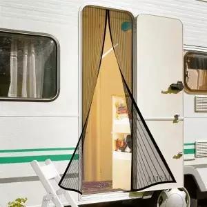 1PC RV 도어 모기장 커튼 통기성 방충망 드릴 필요 없이 간편 설치 캠핑카 벌레 차단 메쉬 스크린 C용