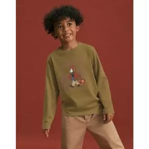 헤지스키즈 HAZZYS KIDS [26FW] [] 해리 그래픽 긴팔 티셔츠 카키 HBTS6FK02K2