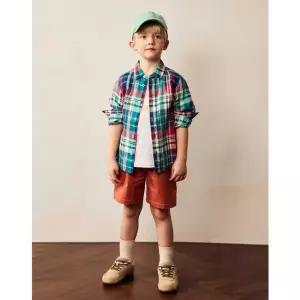 헤지스키즈 HAZZYS KIDS [26SS] [] 마드라스 체크 긴팔 셔츠 블루 HBSH6EK11B3