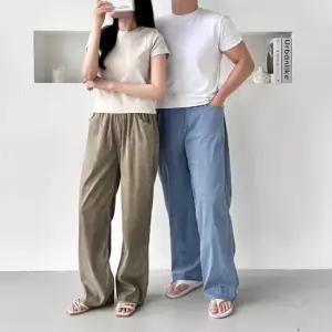 친절한탄씨 남녀공용 긴바지 배기 빅사이즈 세미 신상 면바지 면