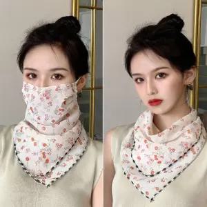 A33054 여성 여름 햇빛차단 통기성 쉬폰 스카프 마스크