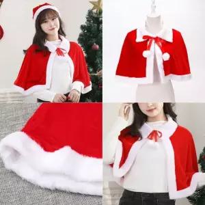 산타망토 홈파티 산타옷 벨벳 크리스마스 코스튬 파티룩 케이프 빨간망토 의상