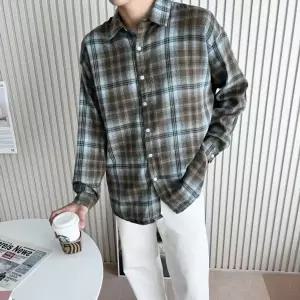 옷자락 패션 미니멀 하이틴 남자 오버핏 체크남방 셔츠 SD-241032M