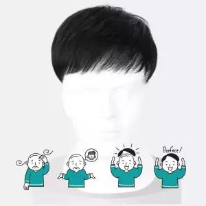 남성용 정수리 가발 인모 내추럴 스타일