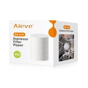 브레빌 에스프레소 머신과 호환되는 AIEVE 54MM 종이 필터 | 폐기용 포터필터 필터 400개입 퍼크 스크린 바리스타 커피 메이커용 액세서리