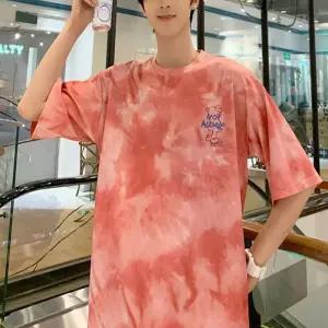 [M7] 남성 색감 넉넉한핏 포인트 U넥 키치룩 반팔티