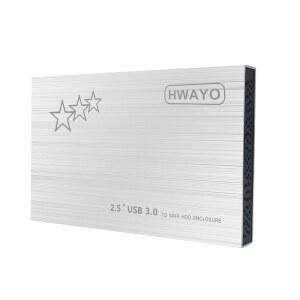HWAYO 1TB 외장 하드 드라이브 휴대용 2.5인치 울트라 슬림 HDD 저장장치 USB 3.0 PC 노트북 MAC CHROMEBOOK XBOX ONE (실버)용