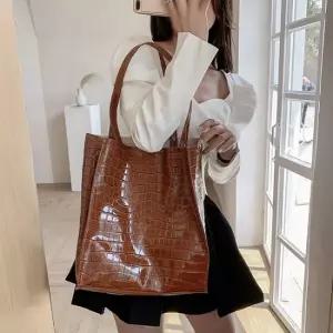 미니멀 여자 캐주얼 스트릿룩 스네이크패턴 레더 숄더백 미니멀