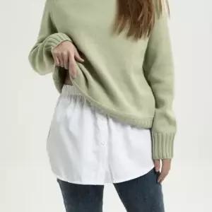 미니멀 레이어드 페이크 밑단 셔츠 옷자락 포인트