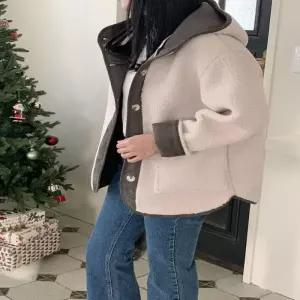 [M7] 여자 외투 콘트라스트 무스탕 코듀로이 자켓