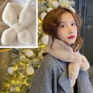 미니멀 여자 겨울 데일리 페이크 퍼 목도리 넥워머 머플러 미니멀