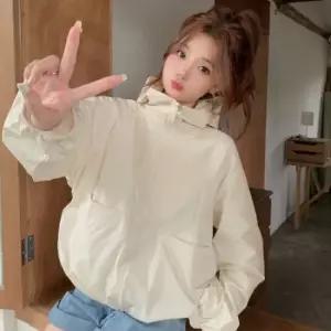 미니멀 메쉬안감 루즈핏 후드 바람막이 옷자락 포인트