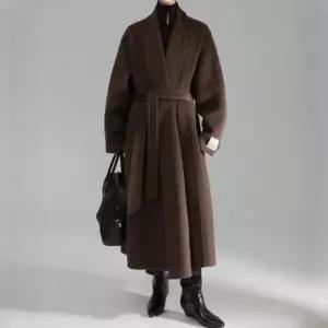 [옷자락]미니멀 로브 원숄더 울 블렌드 핸드메이드코트 3color 옷자락 포인트