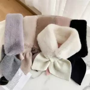 미니멀 노마 무지리본 소프트 퍼 목도리 SD-262092 옷자락 포인트