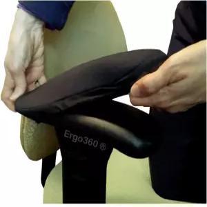 Ergo360 소프트 네오프렌 의자 팔걸이 패드 커버 9인치부터 10.5인치까지 스트레치 적용 복원하고 보호하며