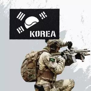 블랙 원단 야광 반 태극기 KOREA 패치