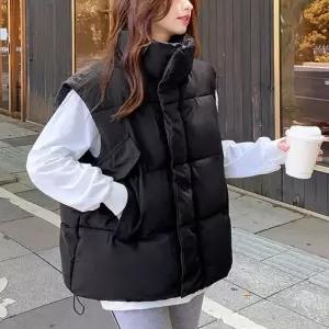 [오노마] ONM 여자 하이넥 웰론패딩 조끼 오버핏 패쪼 레이어드