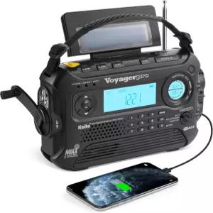카이토 보이저 프로 KA600 디지털 태양광 다이너모 핸드 크랭크 AM/FM/LW/SW 및 NOAA 기상 긴급 라디오
