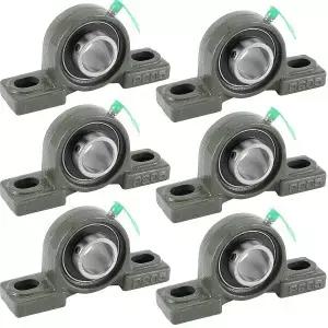 ZOENHOU 6 PCS 1인치 UCP20516 베개 블록 장착 베어링 스크류 락이 있는 중장비용 솔리드 주철 베이스 드트