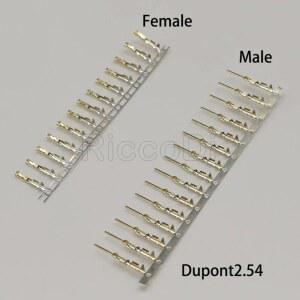 듀폰 점퍼 와이어 커넥터 금 금 구리 암수 금속 단자 핀 100 2.54mm 피치