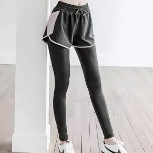 (스타일하우스)레깅스 쫄바지 반바지 일체형 필라테스 요가 트레이닝복