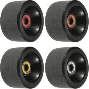 파티킬 65mm 78A 롱보드 휠 ABEC-11 베어링 스케이트보드용 소프트 크루저 스트리트 4팩 PU 프로스팅 블랙