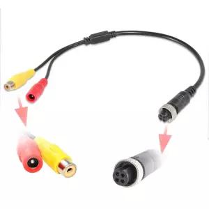 EWAY M12 4핀-RCA 비디오 AV DC 여성 커넥터 와이어 차량 백업 카메라용 모니터/카메라 어댑터 케이블